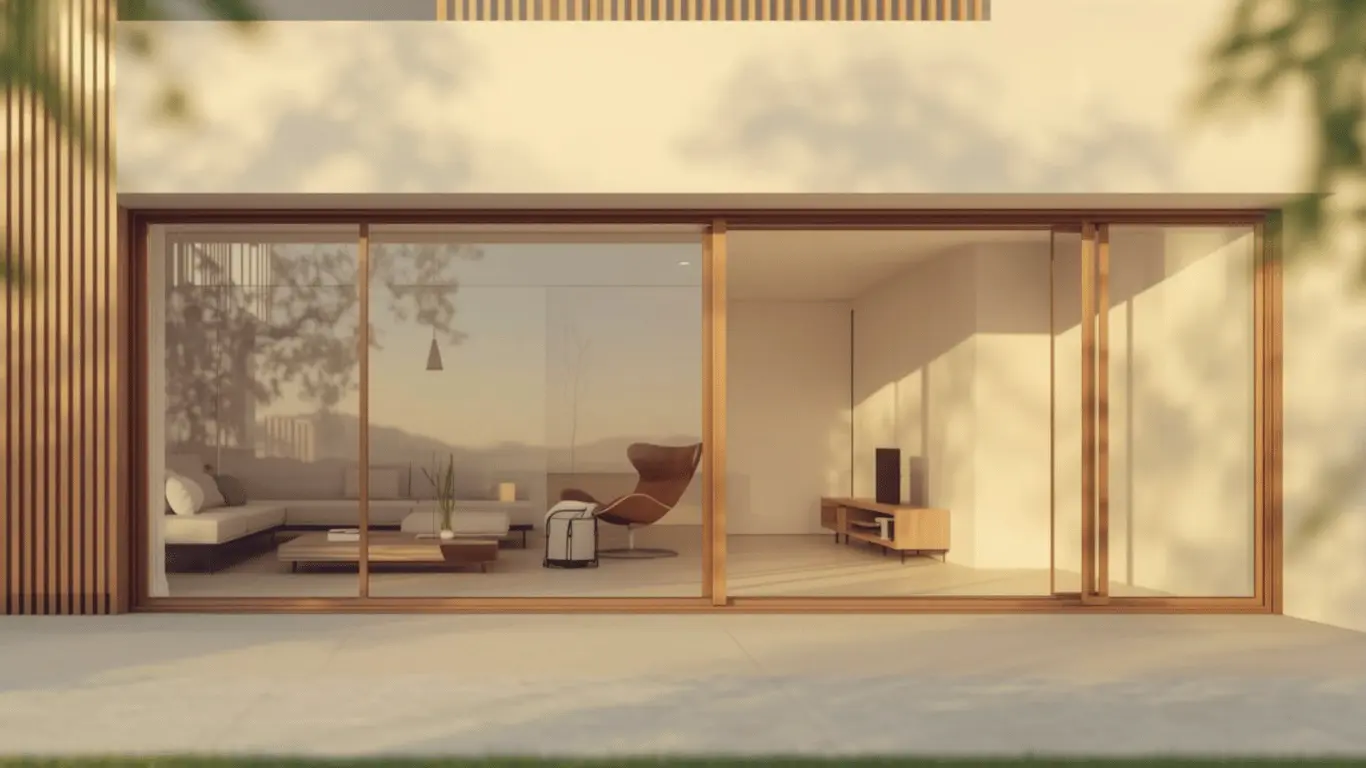 Large format residential sliding glass wall creating a seamless connection between indoor living space and the outdoor environment