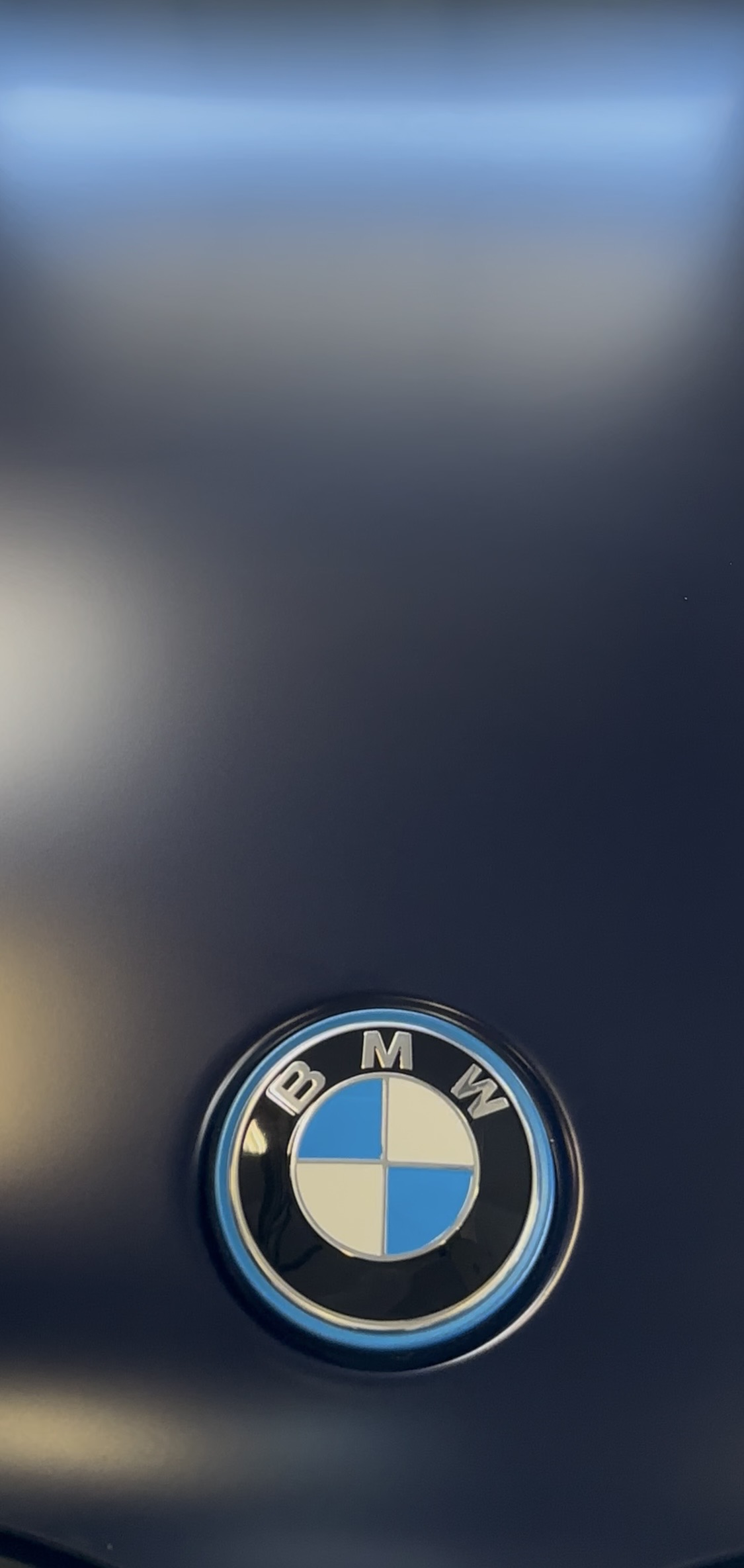 BMW Emblem with PPF and Ceramic Coating | High Gloss Finish Glendale AZ Close-up of BMW emblem on paint protected with PPF and ceramic coating showing high gloss finish at Clear Cut Glass and Tint in Glendale Arizona