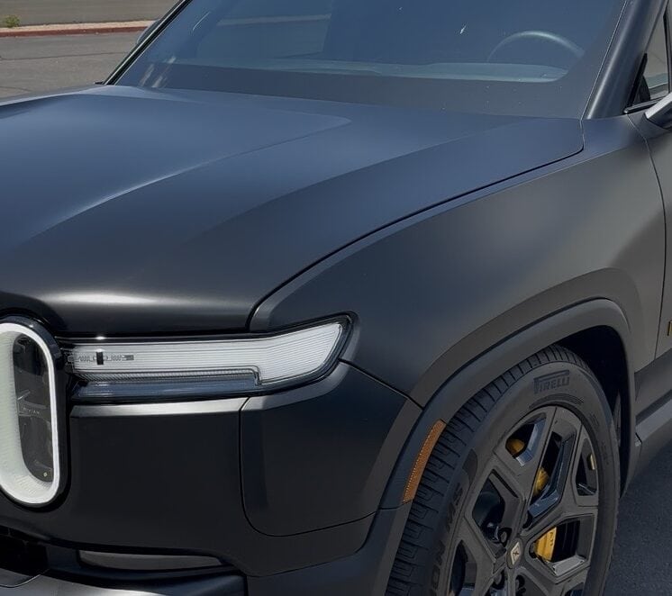 Rivian R1S with satin matte paint protection film parked outdoors in Glendale Arizona